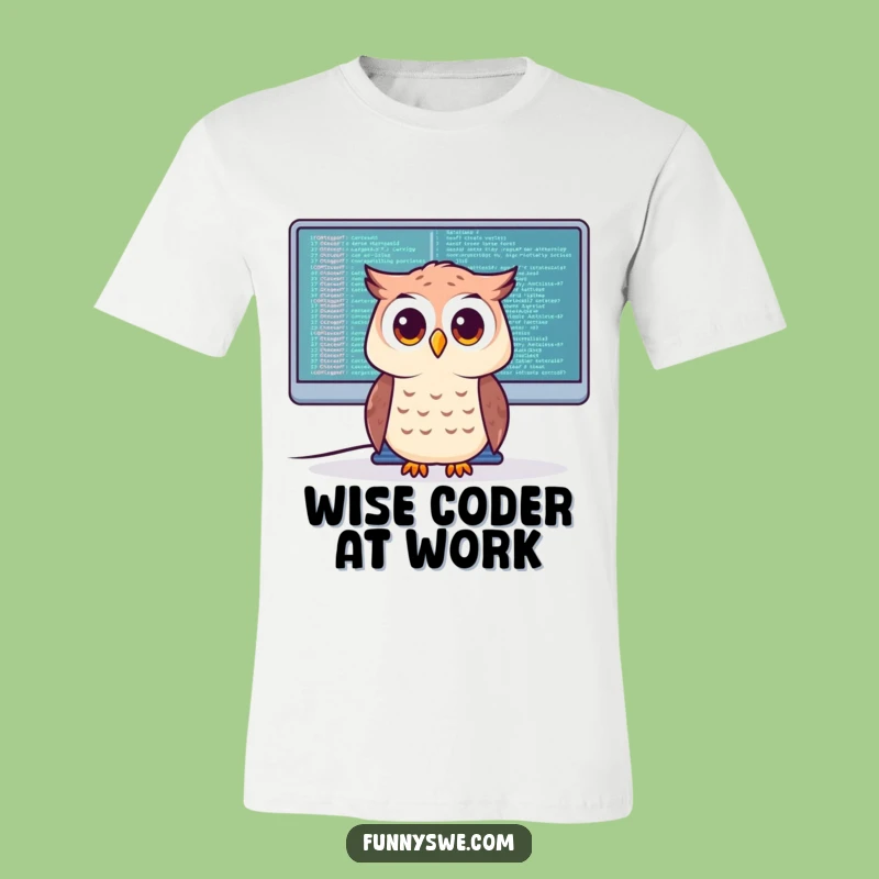 Funny Owl Coder T-Shirt: Wear Your Debugging Wisdom with Night-Time Style!
