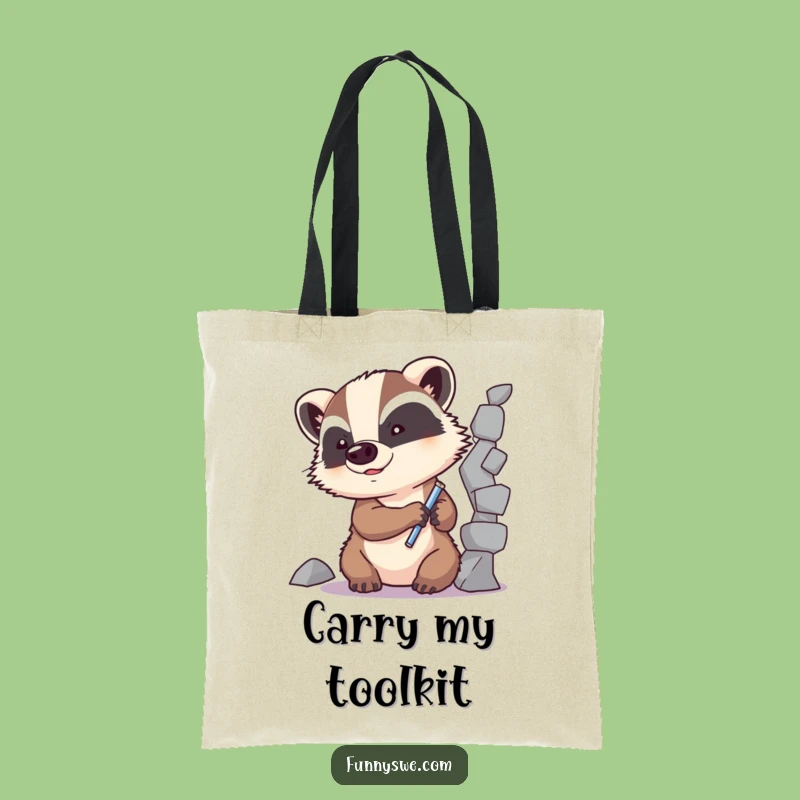 Funny Badger Code Fixer Tote Bag: Carry Your Tools with Grit
