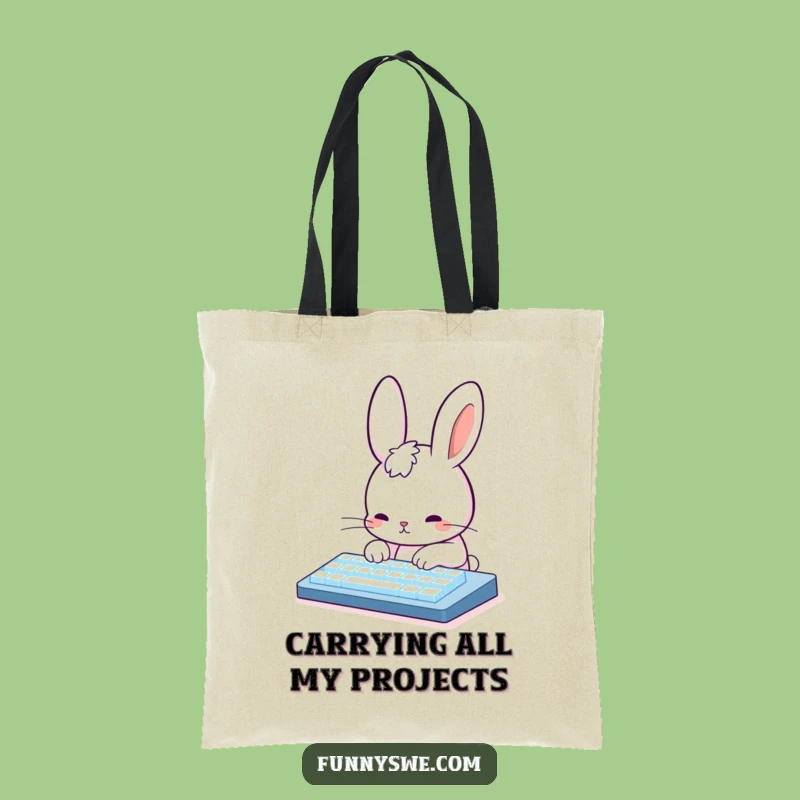Funny Rabbit Coder Tote Bag: Carry Your Code and Essentials in Style