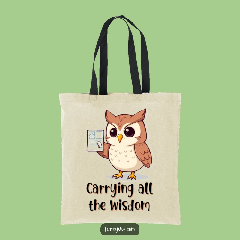 Funny Owl Website Blueprint Tote Bag: Carry Your Vision