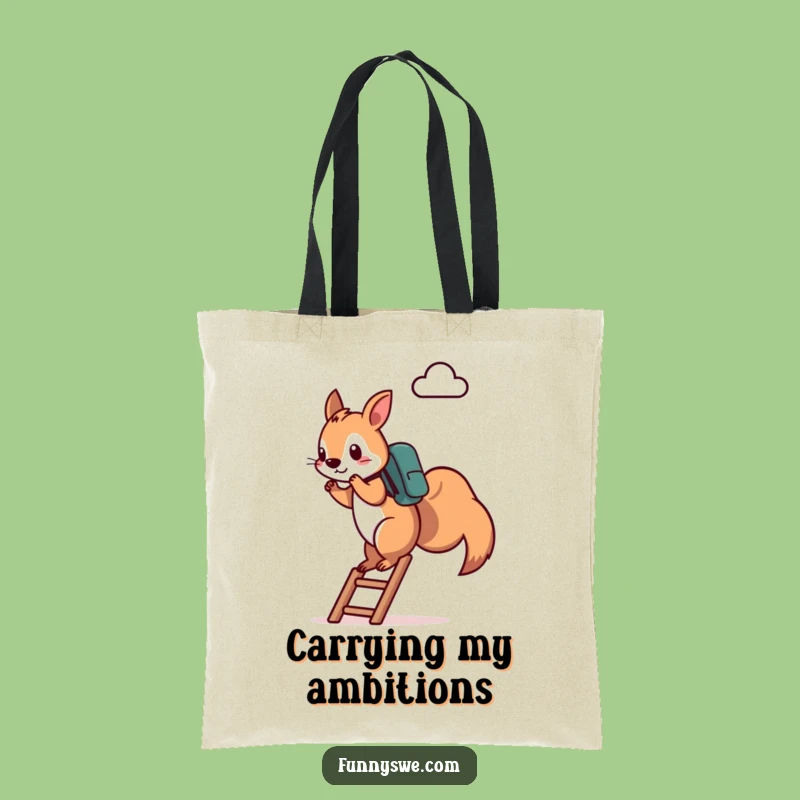 Funny Squirrel Tech Tote Bag: Carry Your Goals with Feline Flair, Adorable Funny Gift