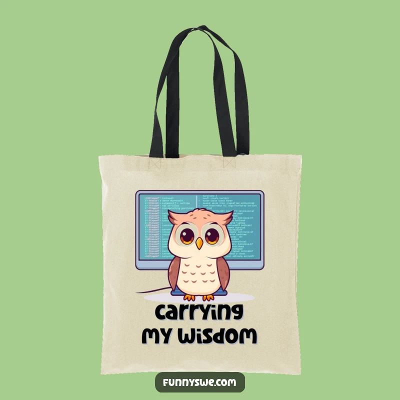 Funny Owl Coder Tote Bag: Carry Your Code Knowledge with Wise Style!