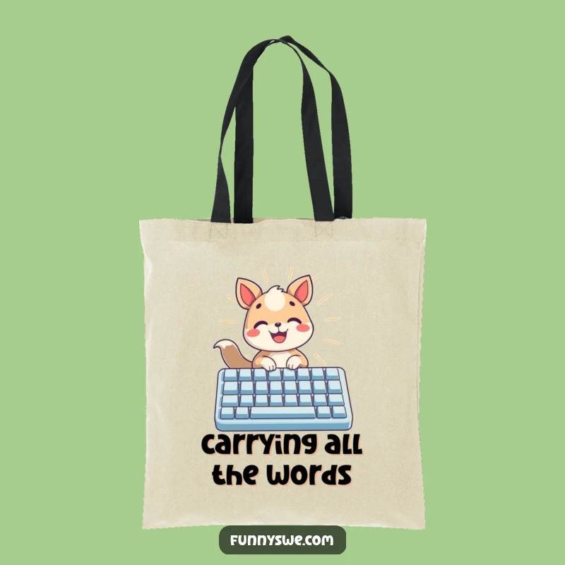 Funny Radiant Keyboard Animal Tote Bag - Carry Your Positivity