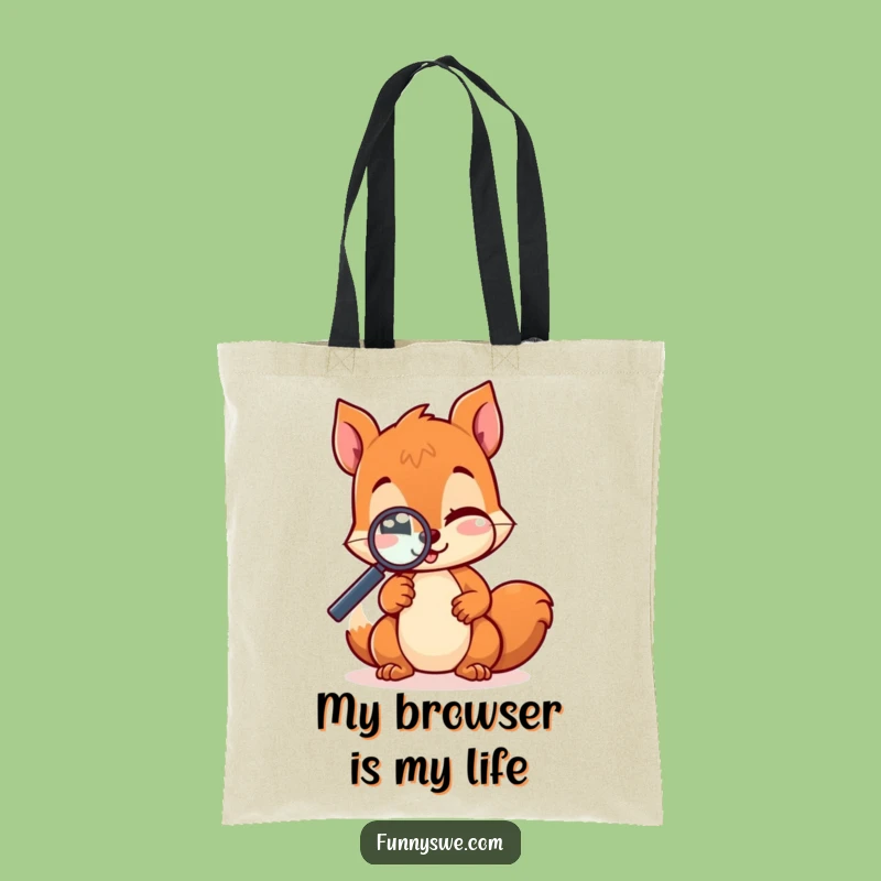 Funny Kawaii Squirrel Tote Bag - Cute & Clever Coder Accessory